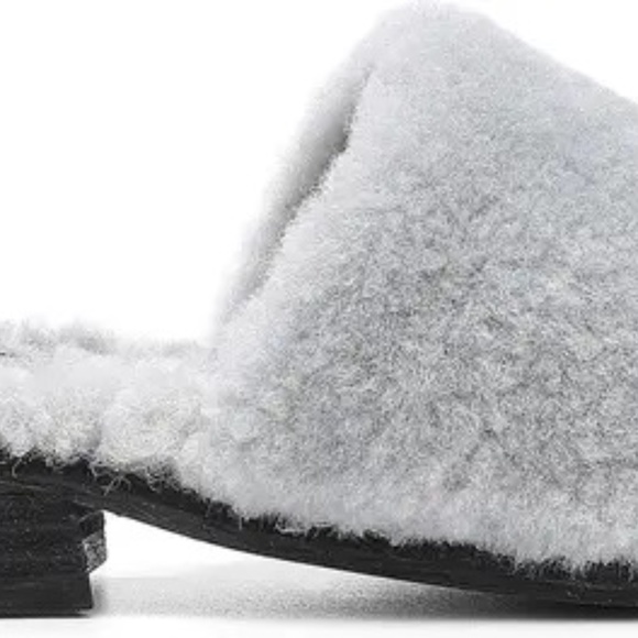 DONALD PLINER 'LESLIE' LT. GREY SHEARLING SLIDES / SZ 8 / NIB / SOLD OUT & HTF! - Picture 3 of 5